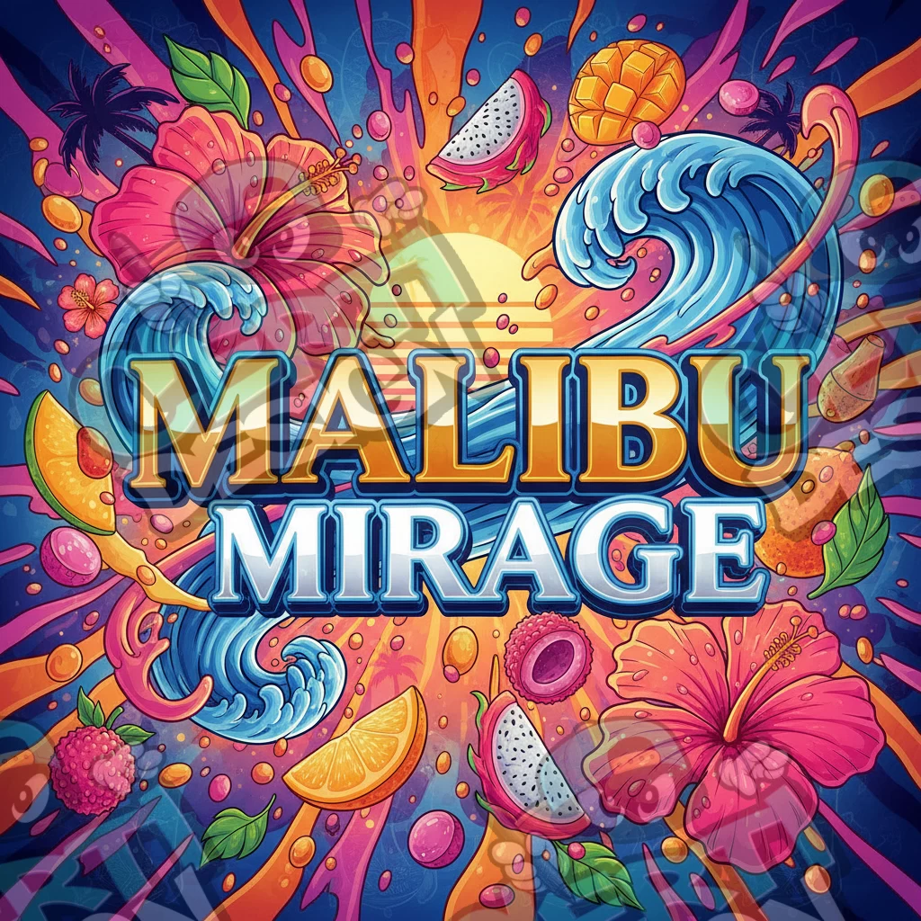 Malibu Mirage Pre-Made 3.5g Square Mylar Bags