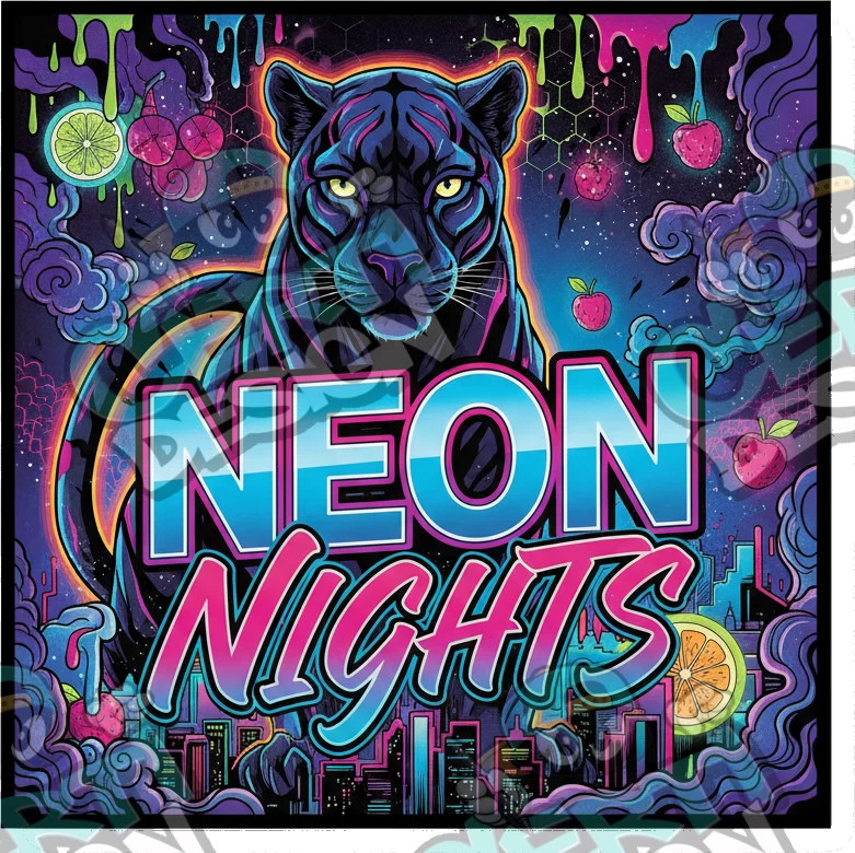 Neon Nights Pre-Made 3.5g Square Mylar Bags