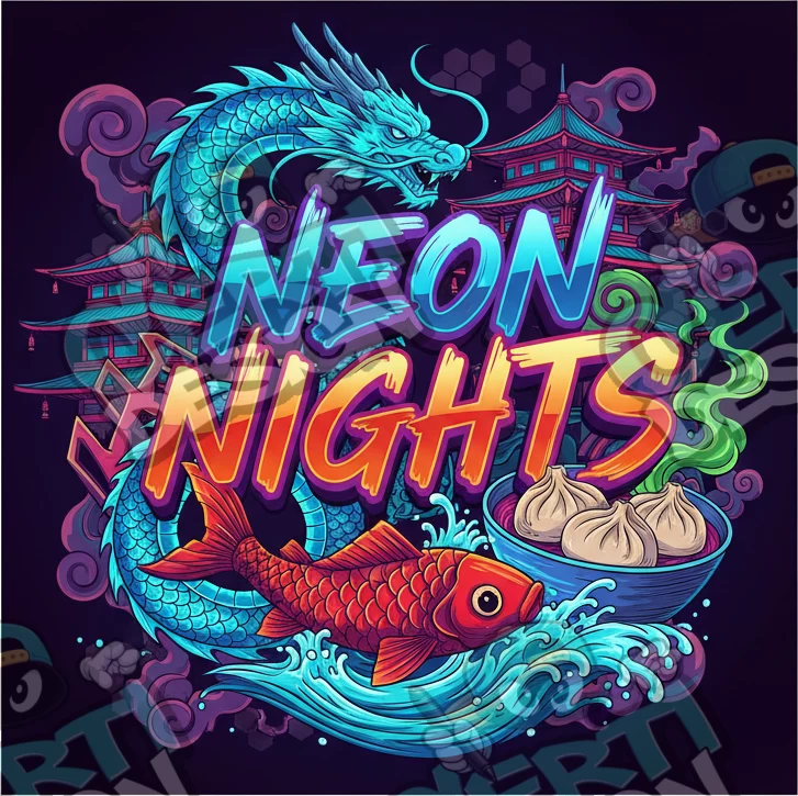 Neon Nights Pre-Made 3.5g Square Mylar Bags