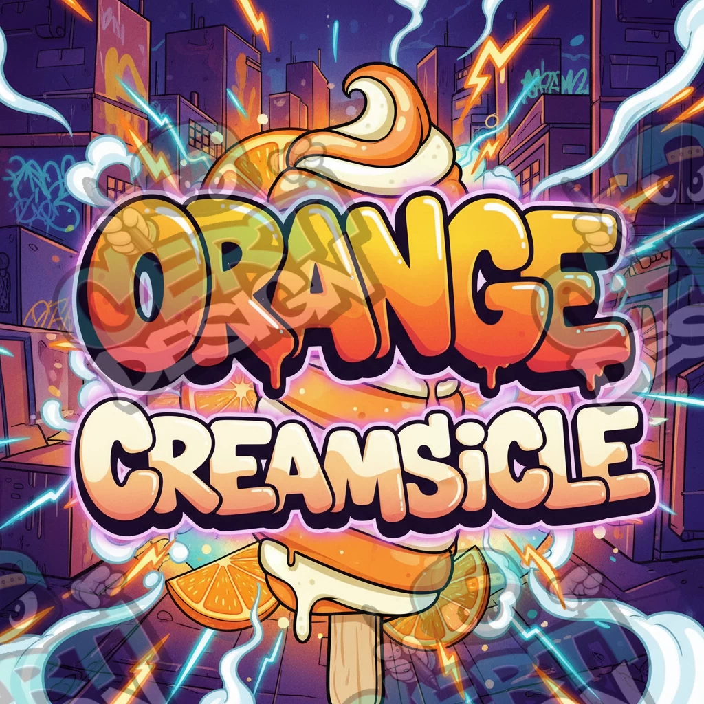 Orange Creamsicle Pre-Made 3.5g Square Mylar Bags