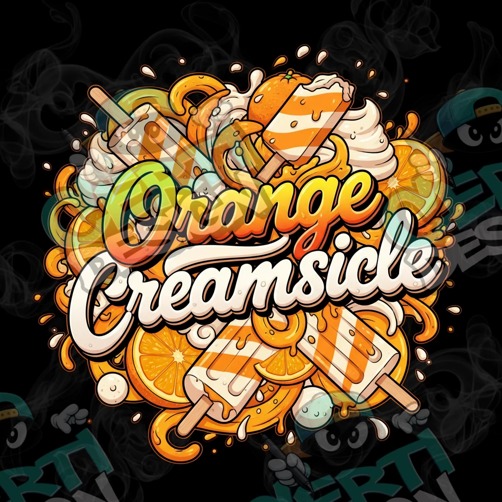Orange Creamsicle Pre-Made 3.5g Square Mylar Bags