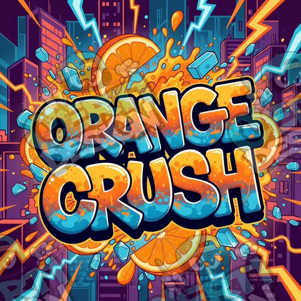 Orange Crush Pre-Made 3.5g Square Mylar Bags