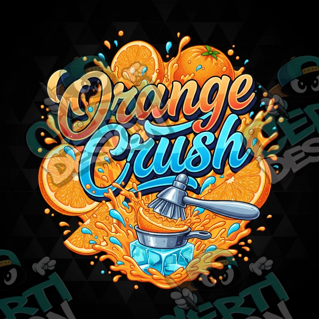 Orange Crush Pre-Made 3.5g Square Mylar Bags
