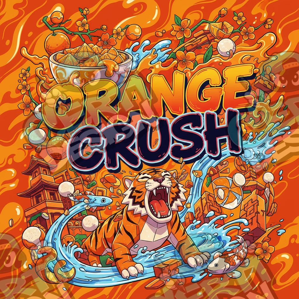 Orange Crush Pre-Made 3.5g Square Mylar Bags