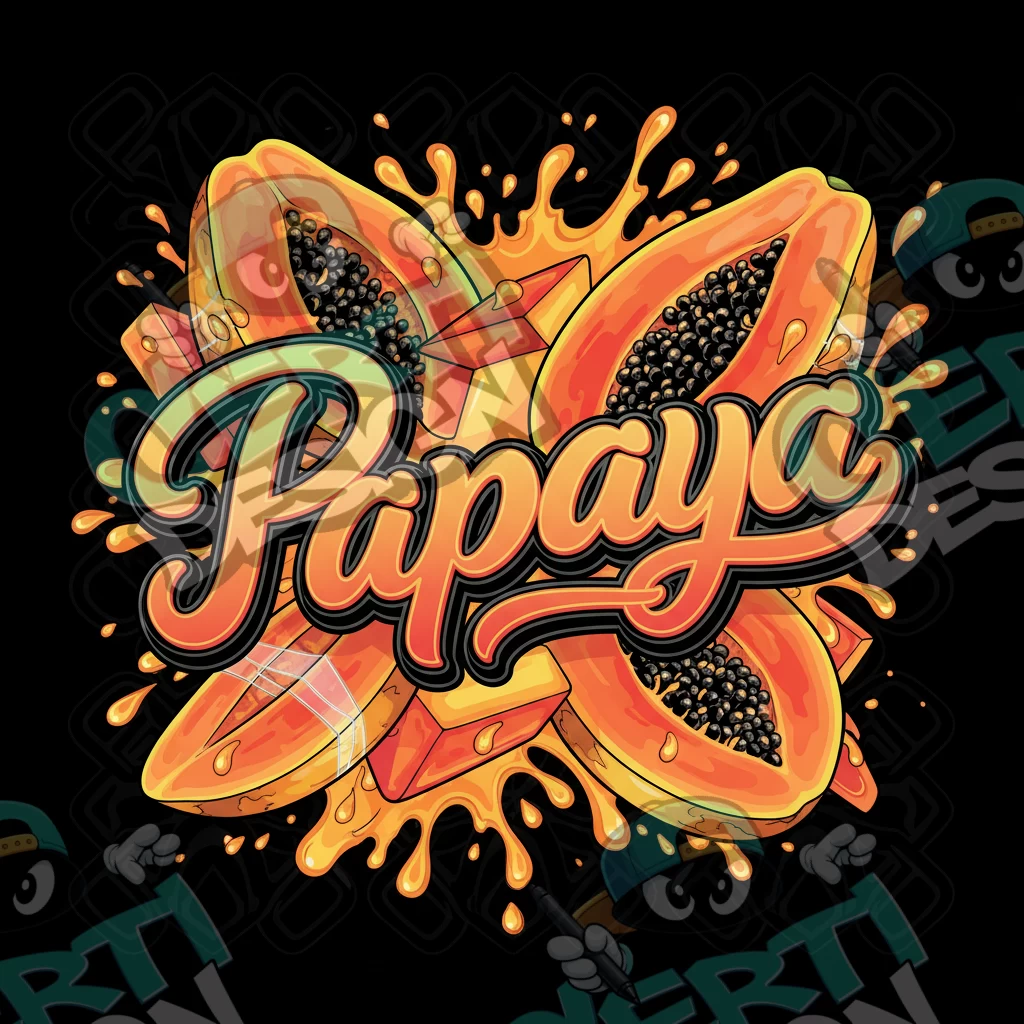 Papaya Pre-Made 3.5g Square Mylar Bags