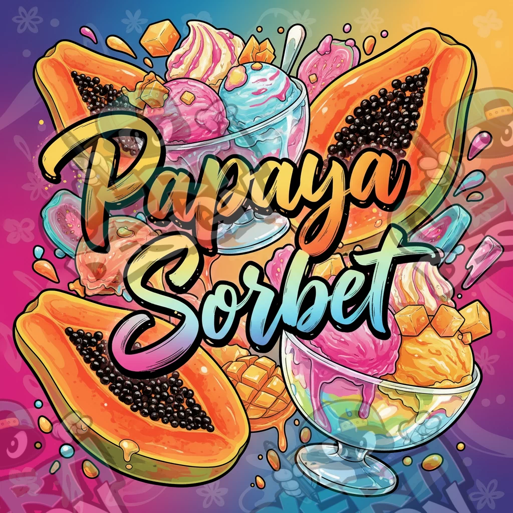 Papaya Sorbet Pre-Made 3.5g Square Mylar Bags