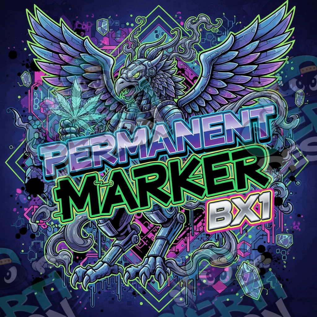 Permanent Marker bx1 Pre-Made 3.5g Square Mylar Bags