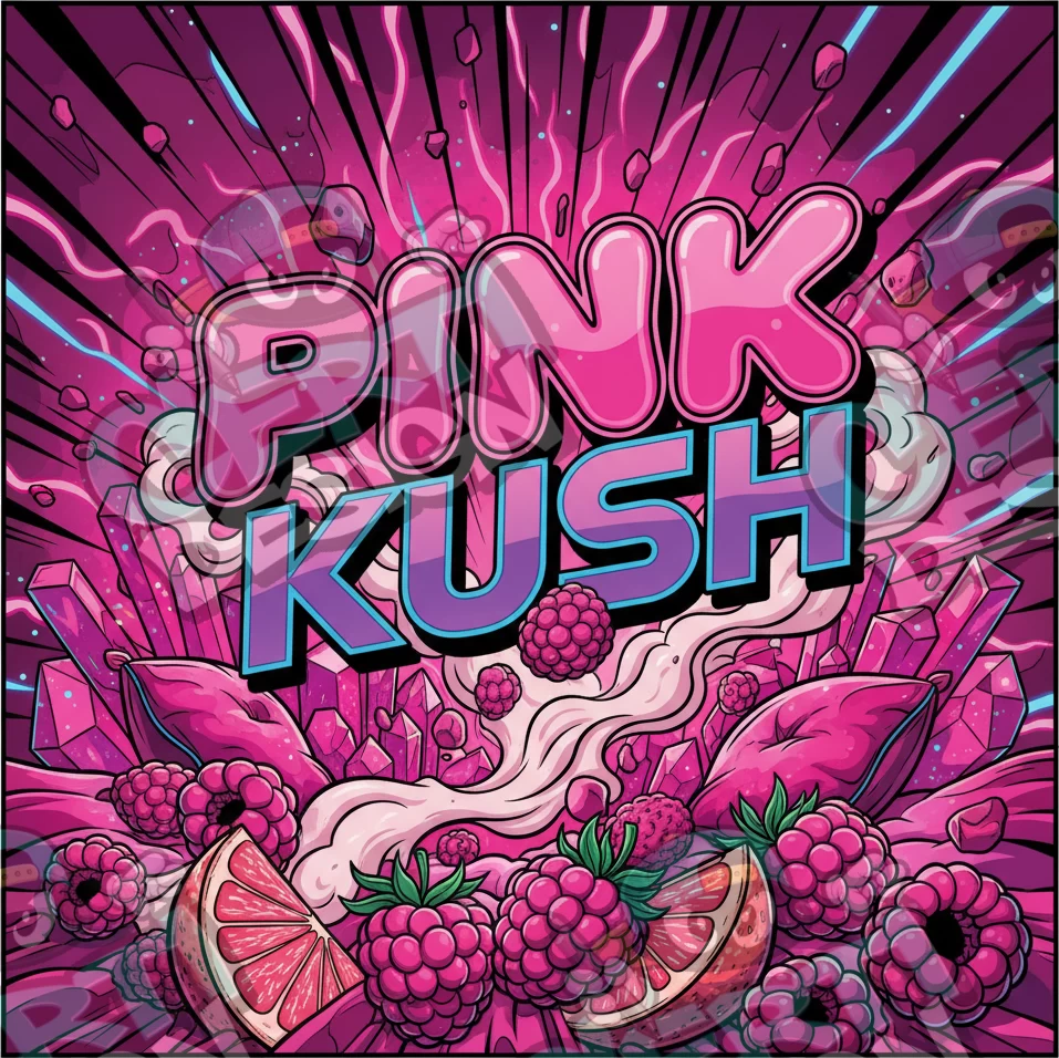 Pink Kush Pre-Made 3.5g Square Mylar Bags