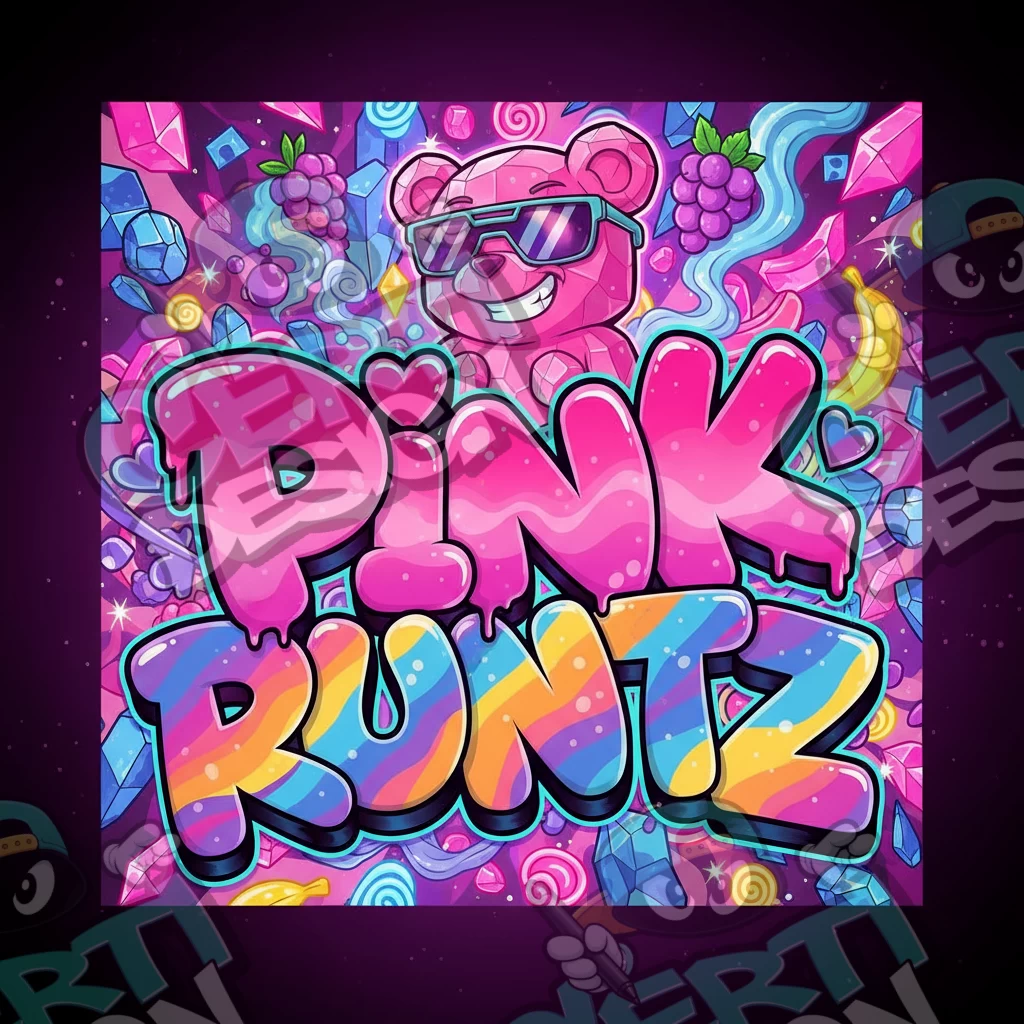 Pink Runtz Pre-Made 3.5g Square Mylar Bags