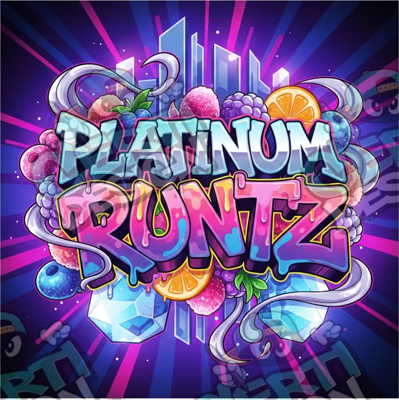 Platinum Runtz Pre-Made 3.5g Square Mylar Bags