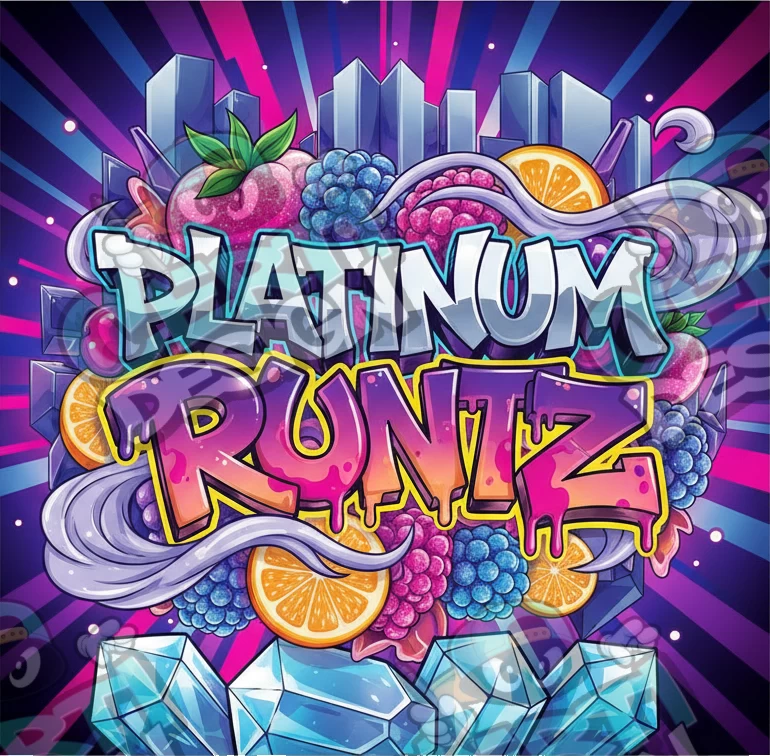 Platinum Runtz Pre-Made 3.5g Square Mylar Bags