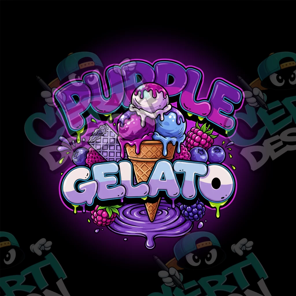 Purple Gelato Pre-Made 3.5g Square Mylar Bags