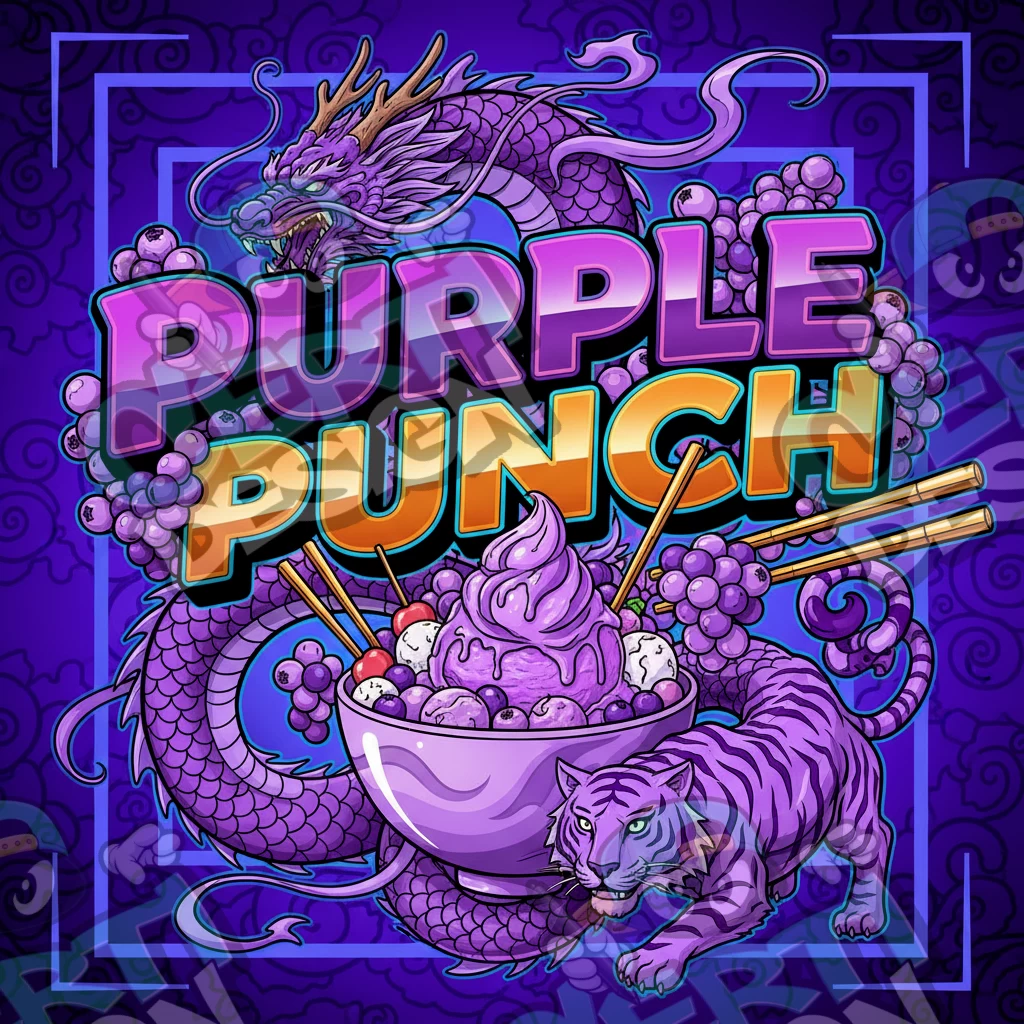 Purple Punch Pre-Made 3.5g Square Mylar Bags
