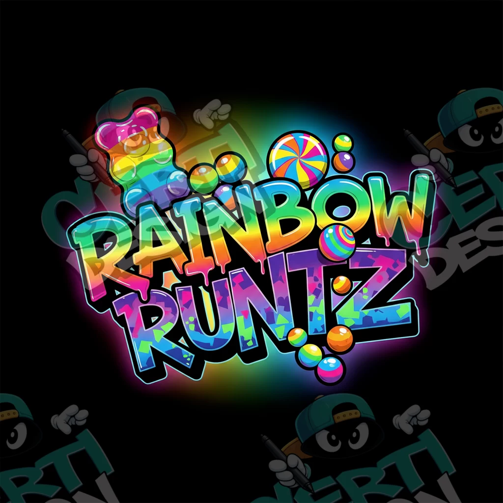 Rainbow Runtz Pre-Made 3.5g Square Mylar Bags