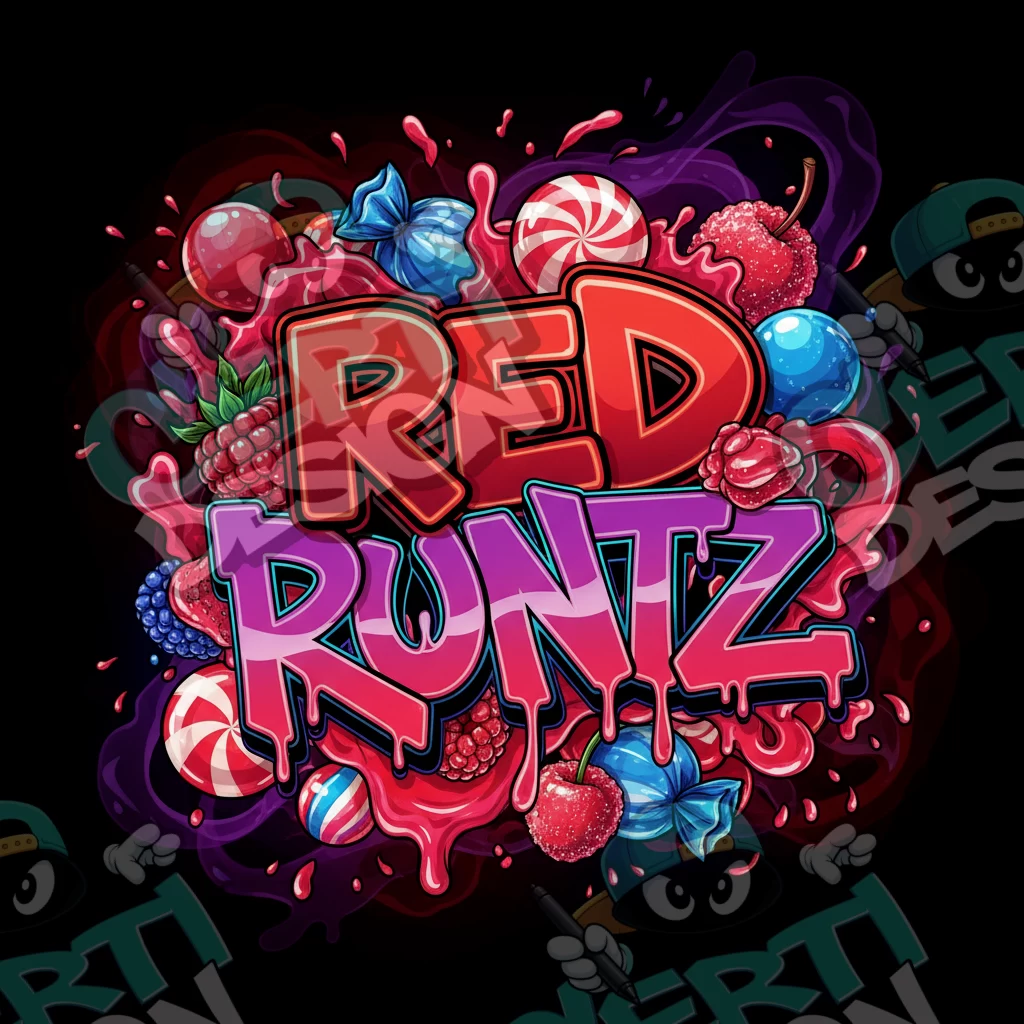 Red Runtz Pre-Made 3.5g Square Mylar Bags