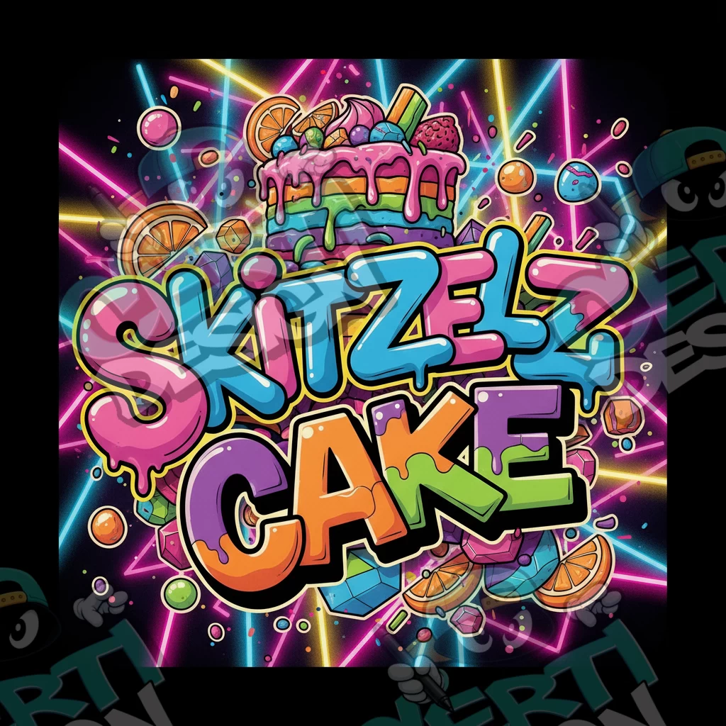 Skittlez Cake Pre-Made 3.5g Square Mylar Bags
