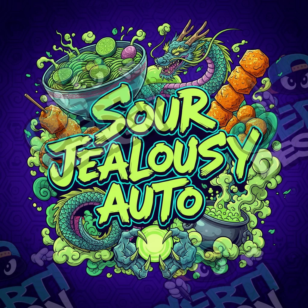 Sour Jealousy Auto Pre-Made 3.5g Square Mylar Bags