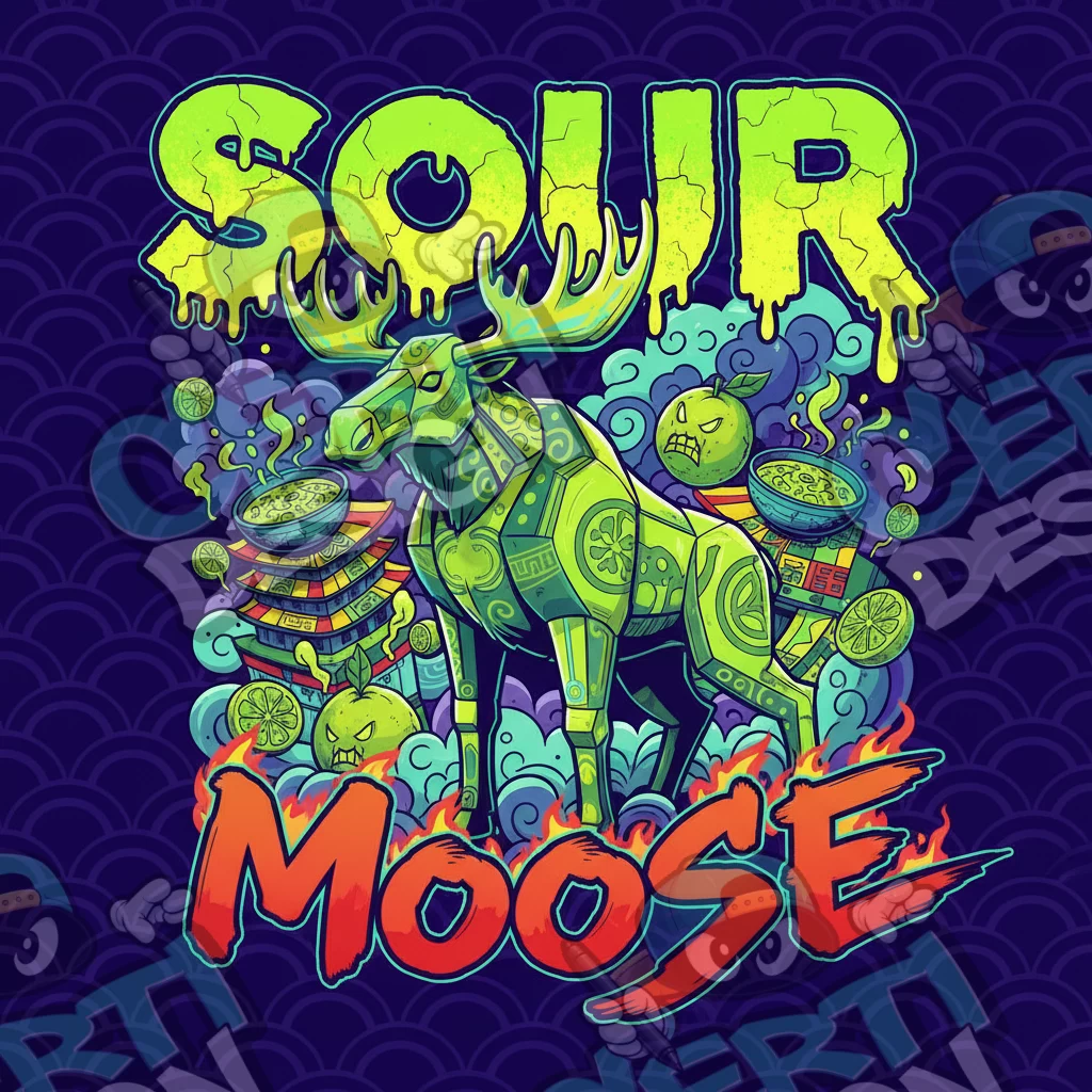 Sour Moose Pre-Made 3.5g Square Mylar Bags