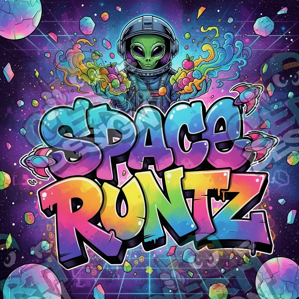 Space Runtz Pre-Made 3.5g Square Mylar Bags