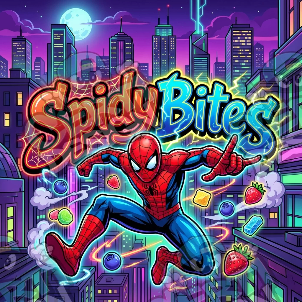 SpidyBites Pre-Made 3.5g Square Mylar Bags