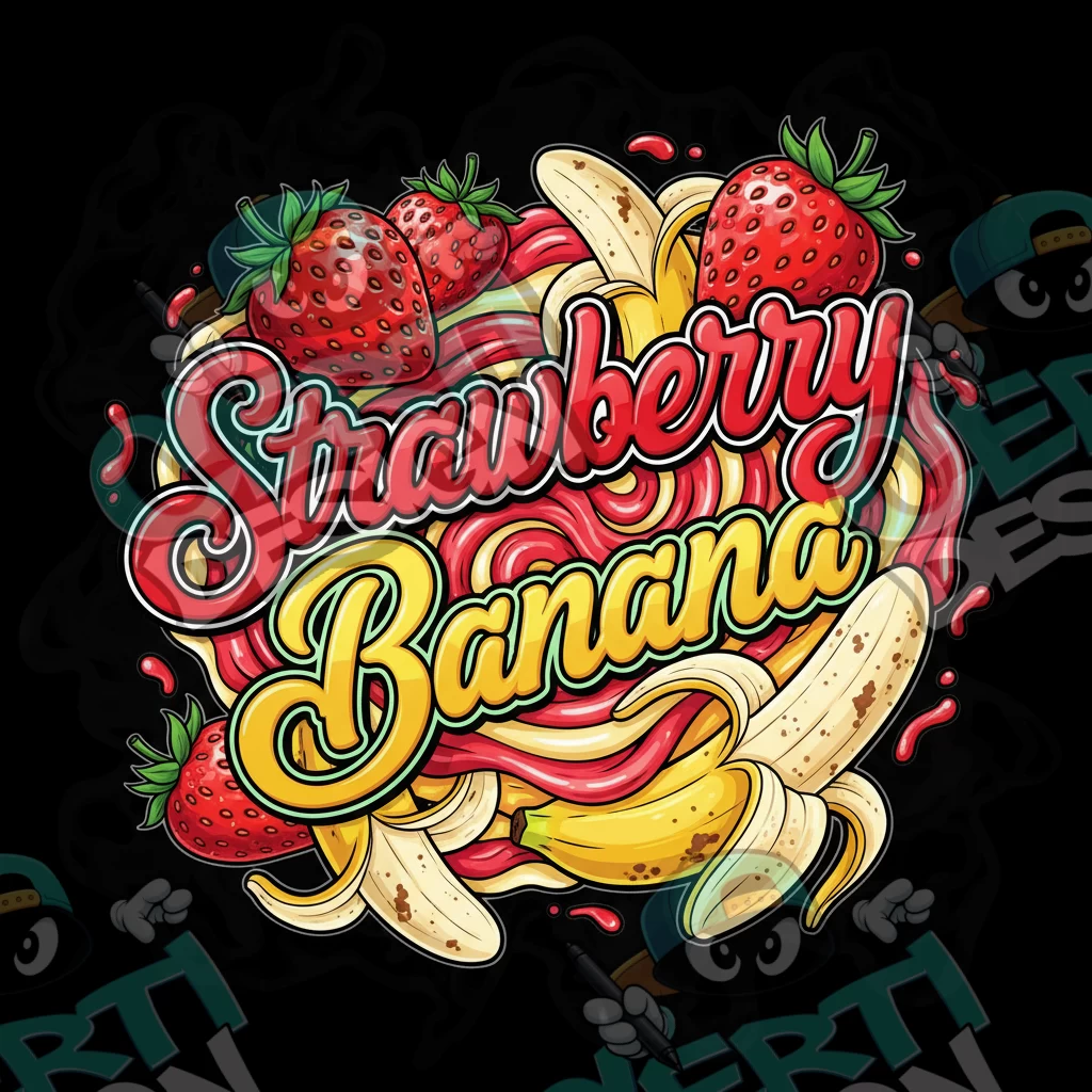 Strawberry Banana Pre-Made 3.5g Square Mylar Bags