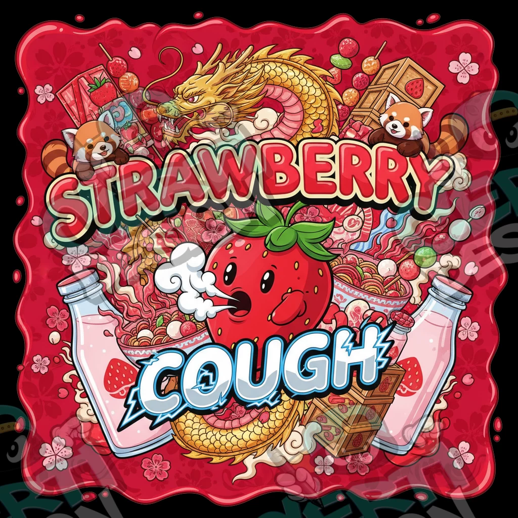 Strawberry Cough Pre-Made 3.5g Square Mylar Bags