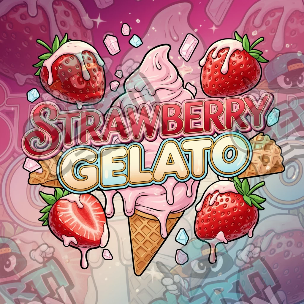 Strawberry Gelato Pre-Made 3.5g Square Mylar Bags