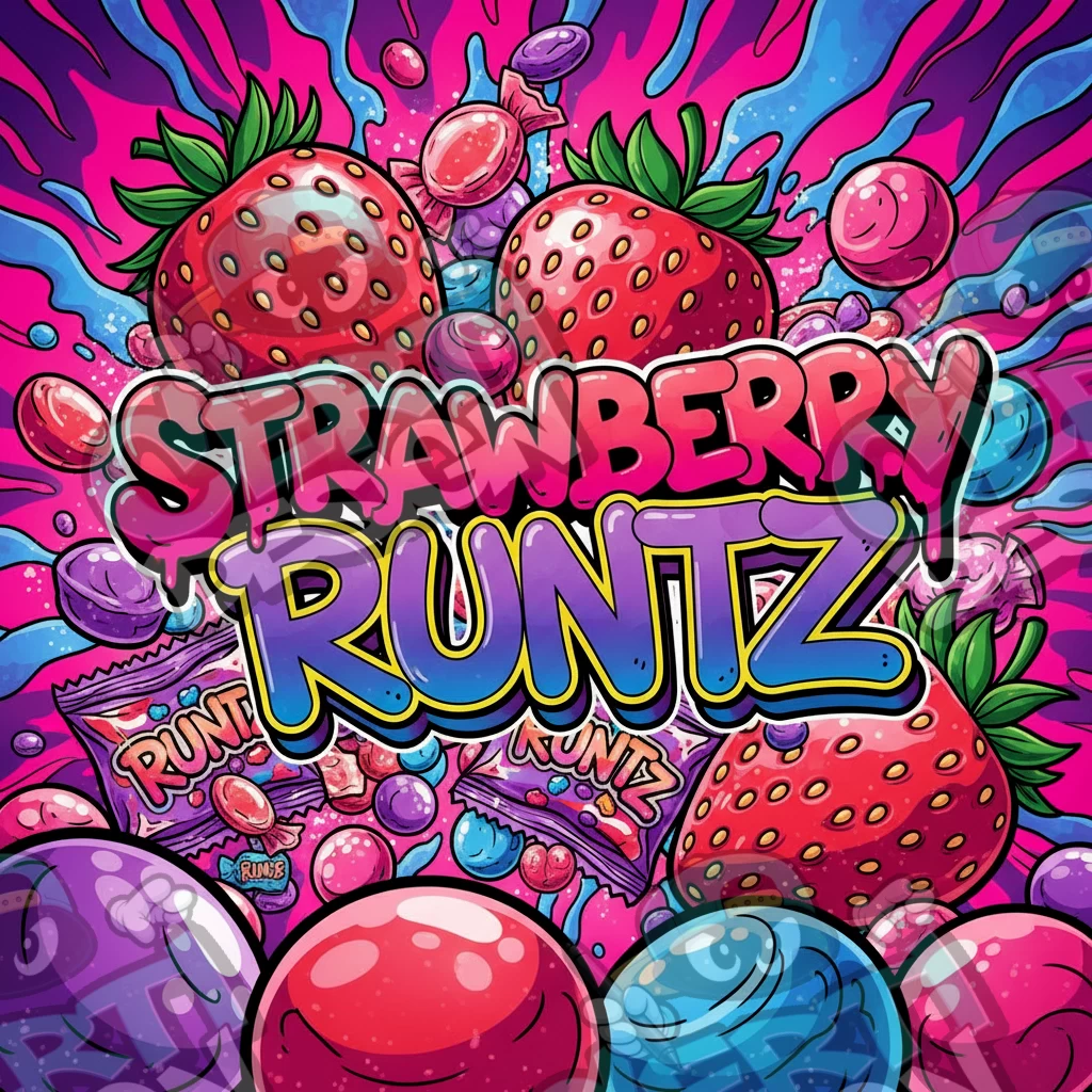 Strawberry Runtz Pre-Made 3.5g Square Mylar Bags