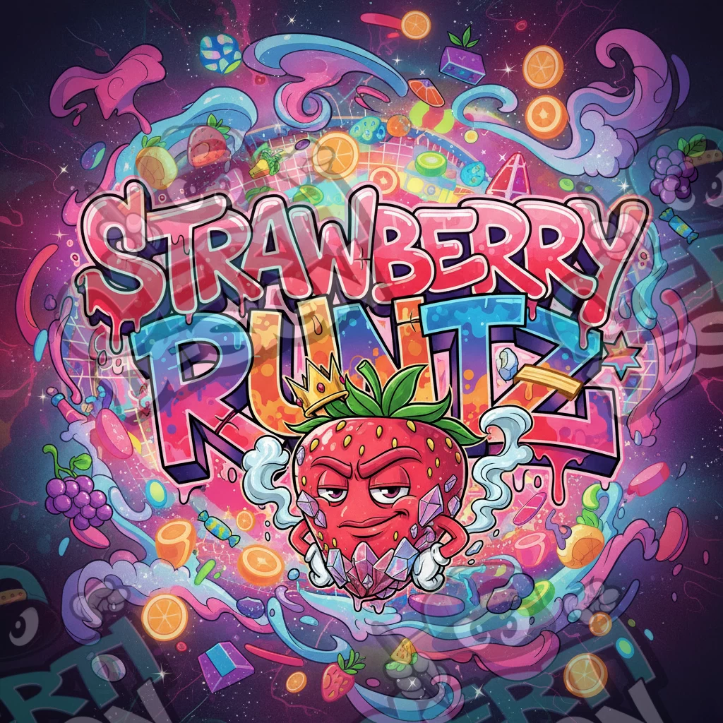 Strawberry Runtz Pre-Made 3.5g Square Mylar Bags