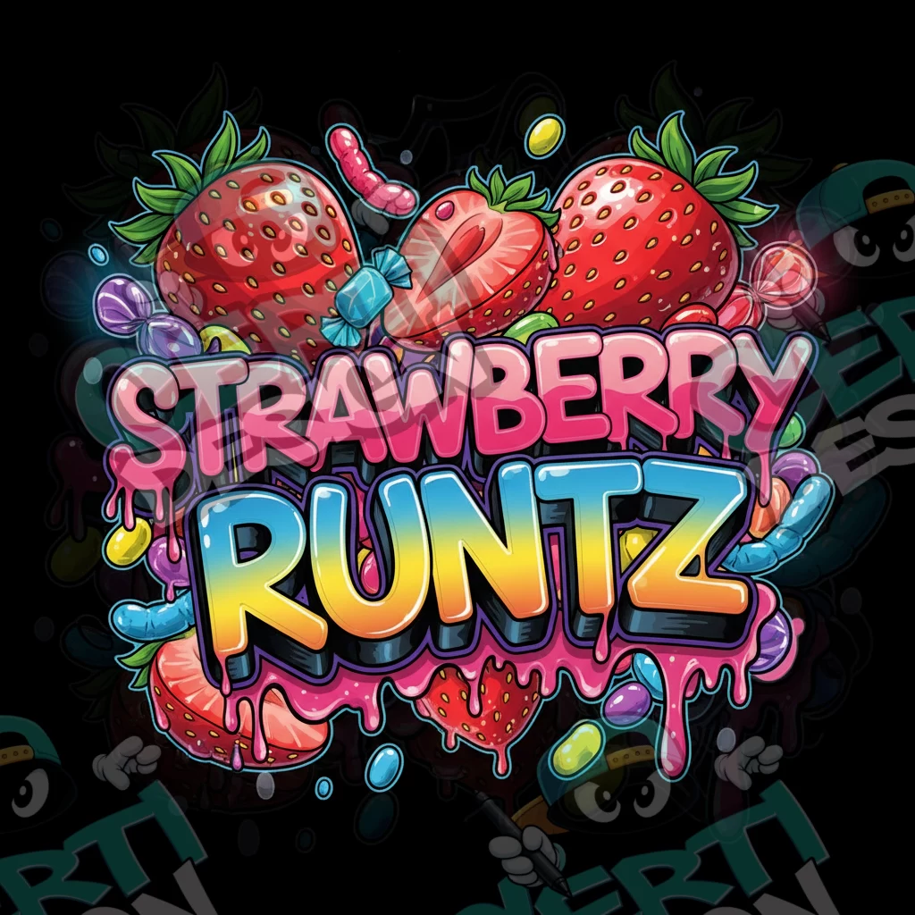 Strawberry Runtz Pre-Made 3.5g Square Mylar Bags