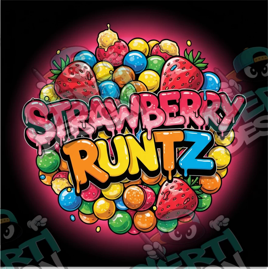 Strawberry Runtz Pre-Made 3.5g Square Mylar Bags
