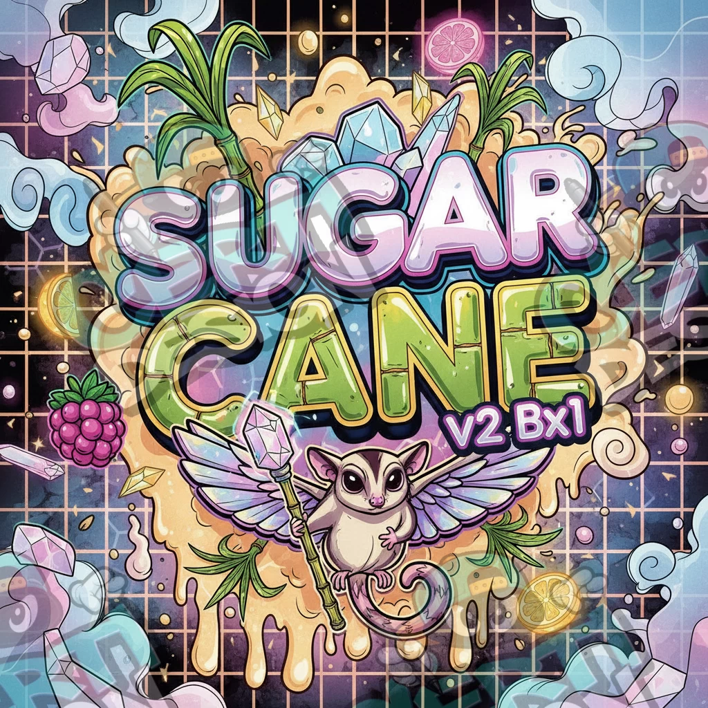 Sugar Cane v Bx1 Pre-Made 3.5g Square Mylar Bags