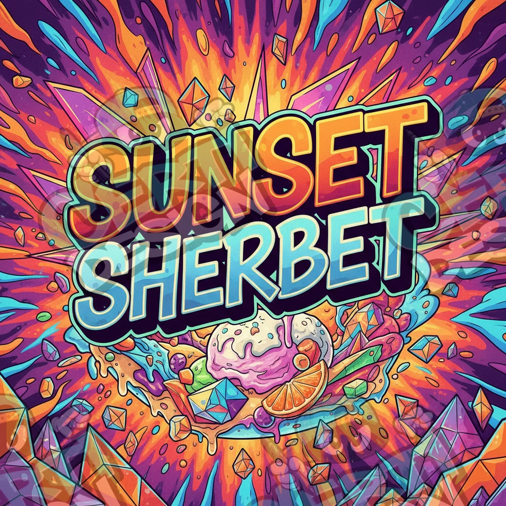 Sunset Sherbet Pre-Made 3.5g Square Mylar Bags