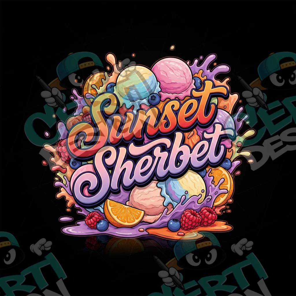 Sunset Sherbet Pre-Made 3.5g Square Mylar Bags