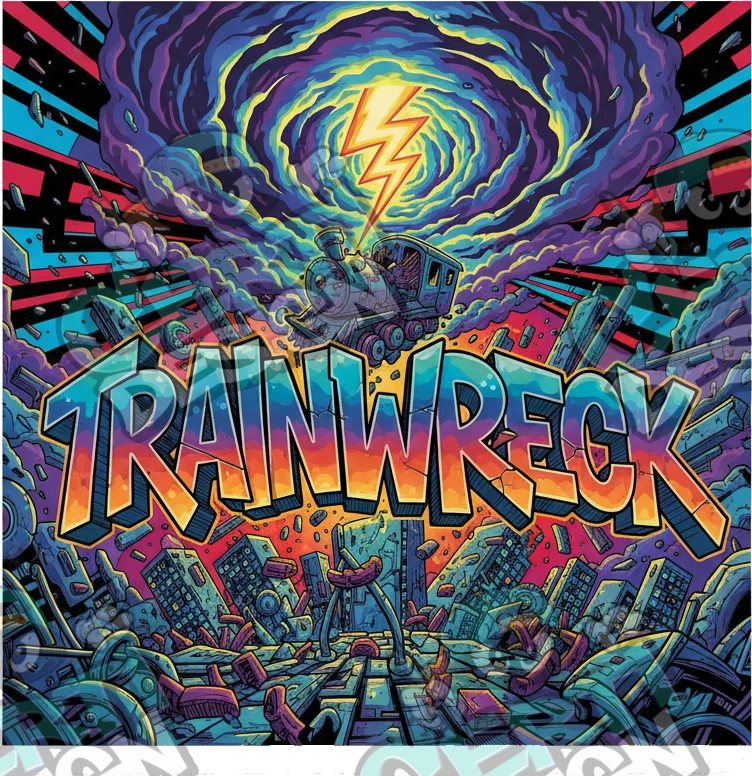 Trainwreck Pre-Made 3.5g Square Mylar Bags