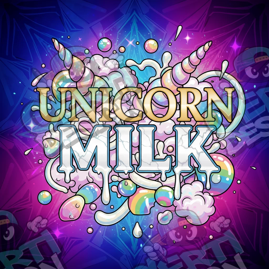Unicorn Milk Pre-Made 3.5g Square Mylar Bags