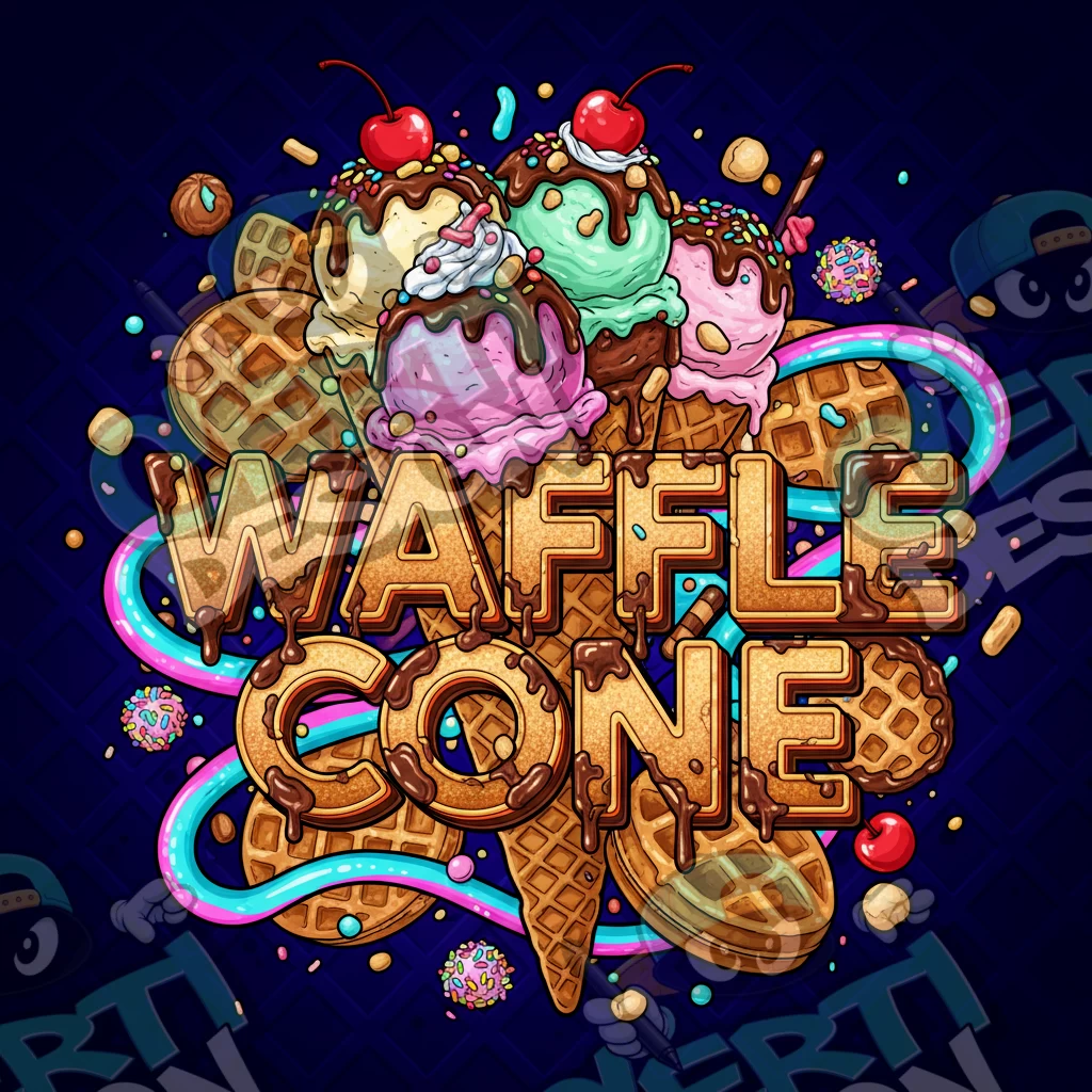 Waffle Cone Pre-Made 3.5g Square Mylar Bags