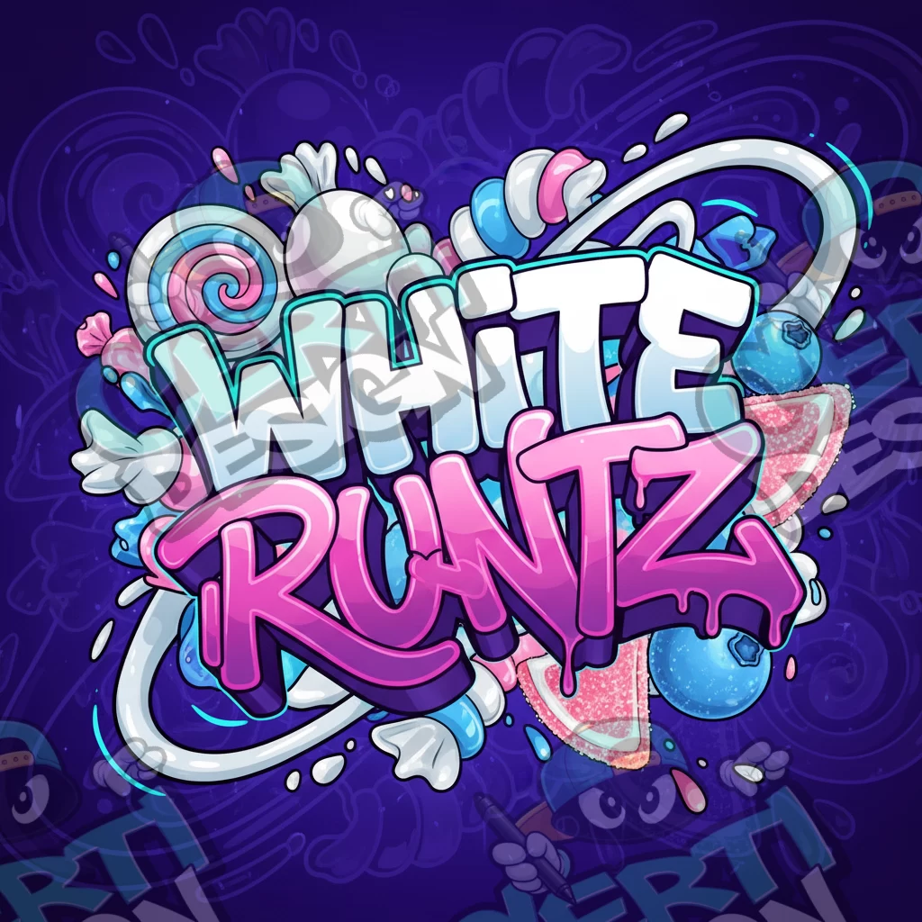 White Runtz Pre-Made 3.5g Square Mylar Bags