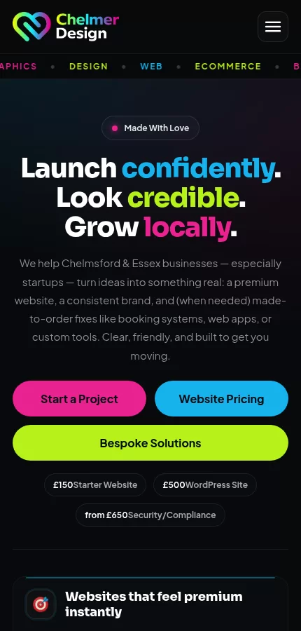 Chelmer Design Mobile Screenshot