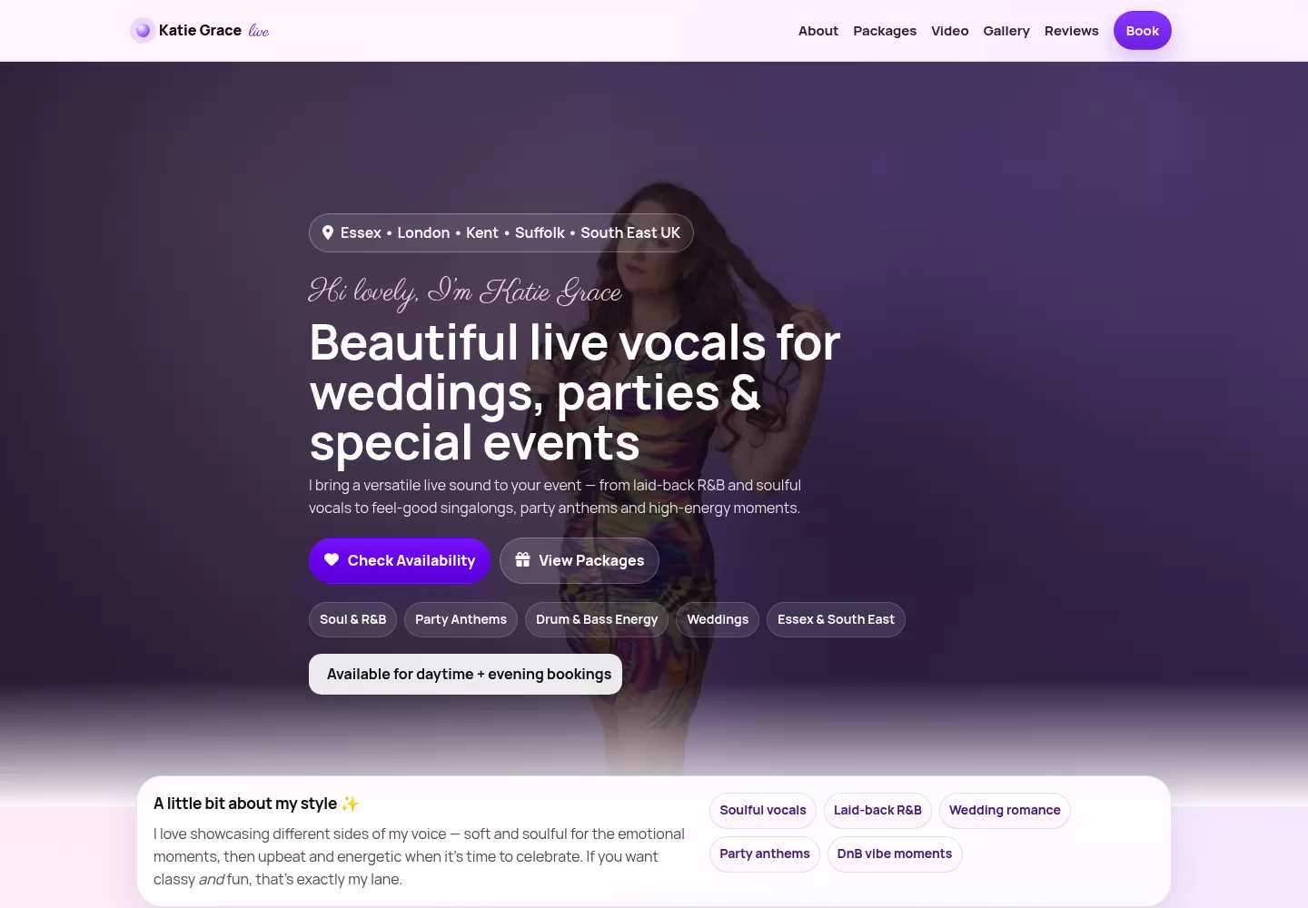 KMG Vocalist Website Screenshot