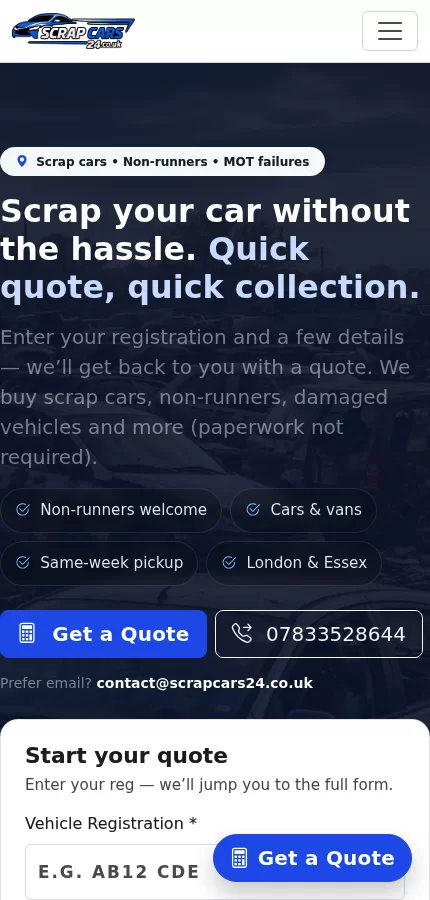 Scrap Cars 24 Mobile Screenshot