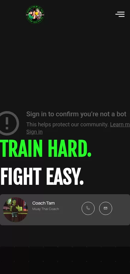 Coach Tam Muay Thai Mobile Screenshot